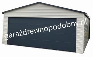 Garaż blaszany drewnopodobny złoty dąb jasny Garaż blaszany drewnopodobny złoty dąb jasny