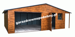 Garaż blaszany drewnopodobny 6×5 +1m wiaty Garaż blaszany drewnopodobny 6×5 +1m wiaty