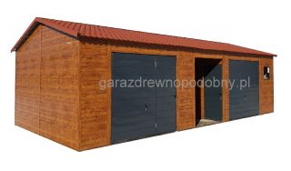 Garaż blaszany drewnopodobny 9x5 Garaż blaszany drewnopodobny 9x5