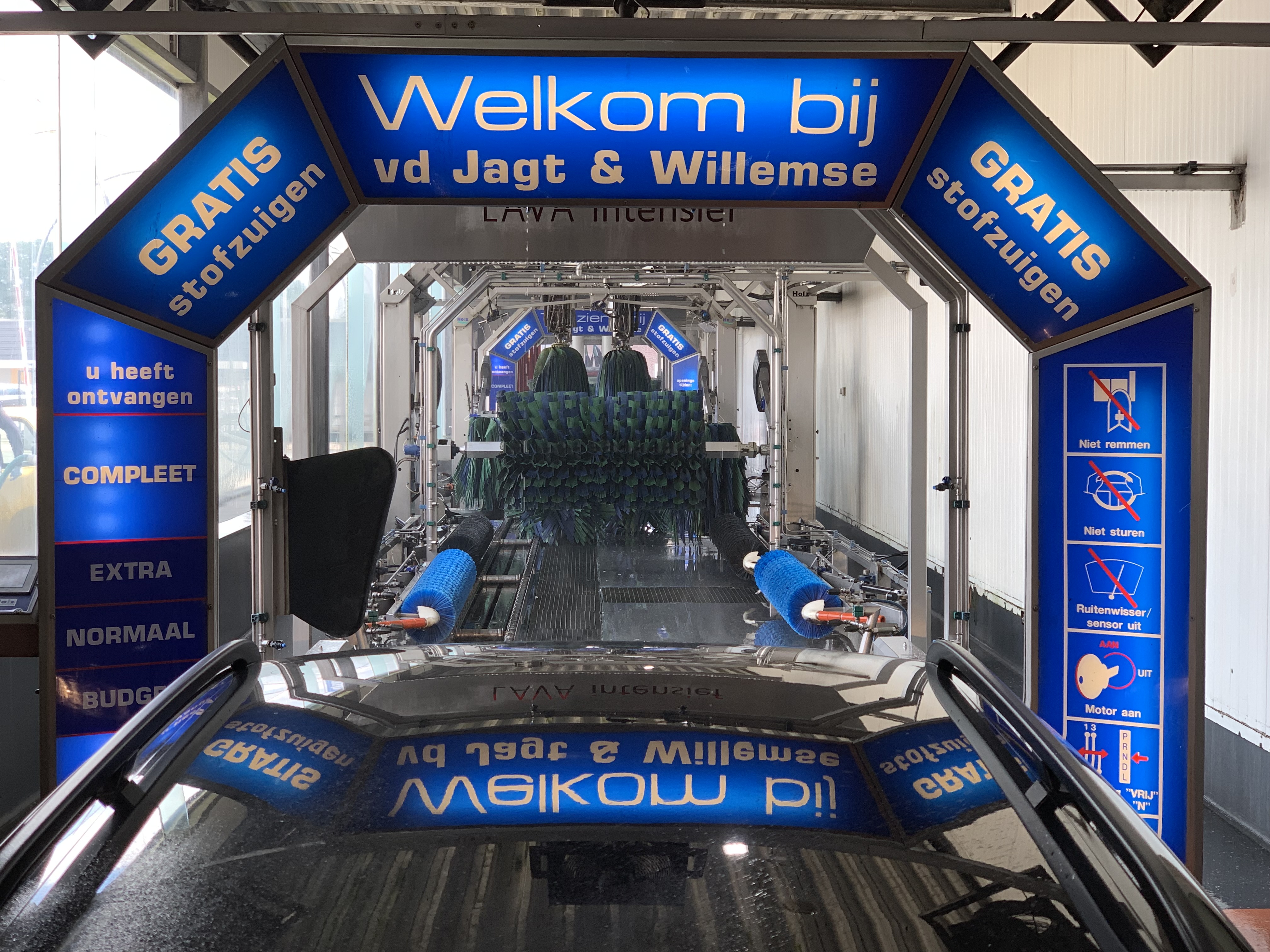 Moderne textielwasstraat