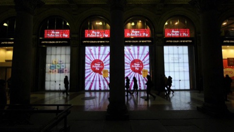 Valentine's display for Benetton's Milan window by Ben Findlay
