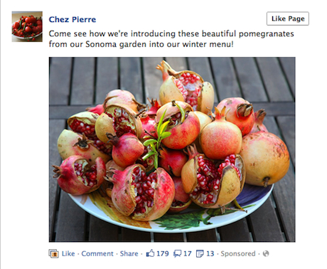 Facebook sponsored ad