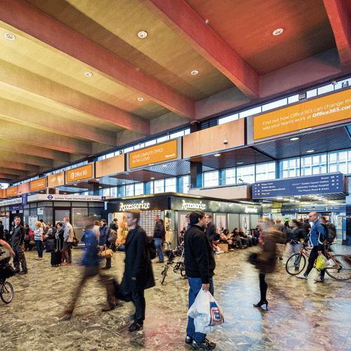Microsoft 365 ad at Euston Station