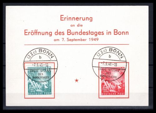 Bund MiNr. 111-112 Ersttagsbriefe/ FDC als Sonderkarte