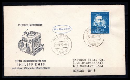 Bund MiNr. 161 Ersttagsbriefe/ FDC Philipp Reis