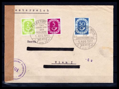 Bund MiNr. 123, 125 + 132 Ersttagsbriefe/ FDC