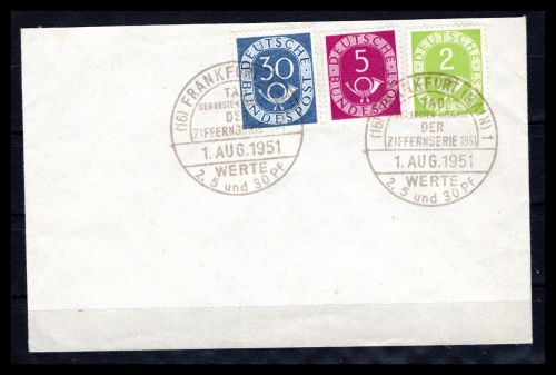 Bund MiNr. 123, 125 + 132 Ersttagsbriefe/ FDC