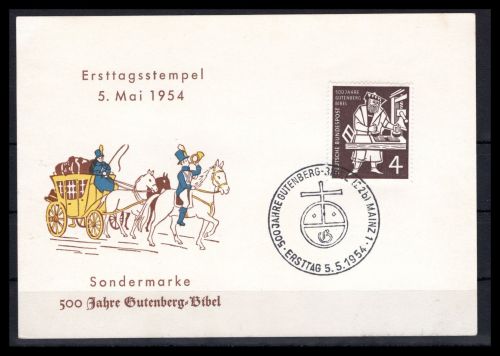 Bund MiNr. 198 Ersttagsbriefe/ FDC Sonderstempel Mainz