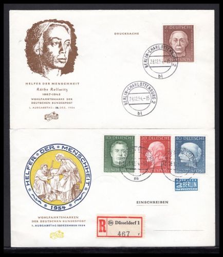 Bund MiNr. 200-203 Ersttagsbriefe/ FDC 2 Belege