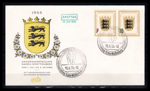 Bund MiNr. 212-213 Ersttagsbriefe/ FDC Sonderstempel Stuttgart