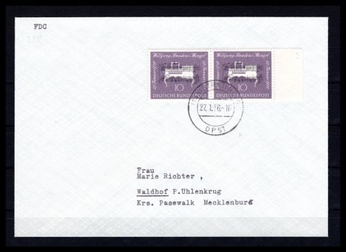 Bund MiNr. 228 (2x) Ersttagsbriefe/ FDC