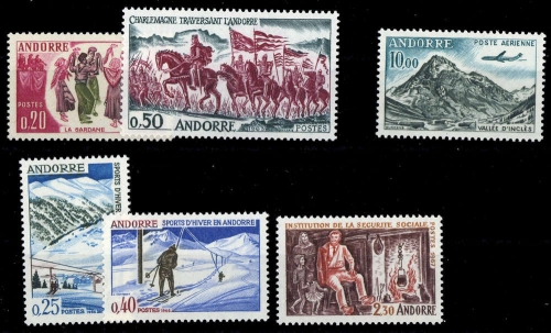 1963, Andorra Französische Post, 179-80 u.a., **