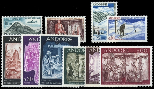 1964, Andorra Französische Post, 185 u.a., **