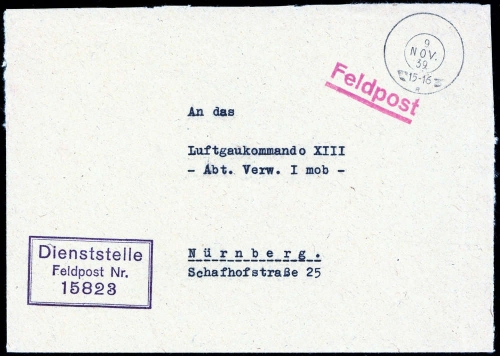 1939, Feldpost II Wk, Brief