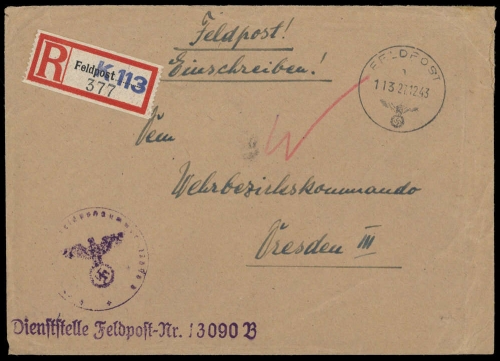 1943, Feldpost II Wk, Brief
