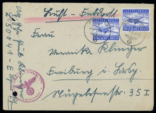 1942, Feldpost II Wk, 1 A(2), Brief
