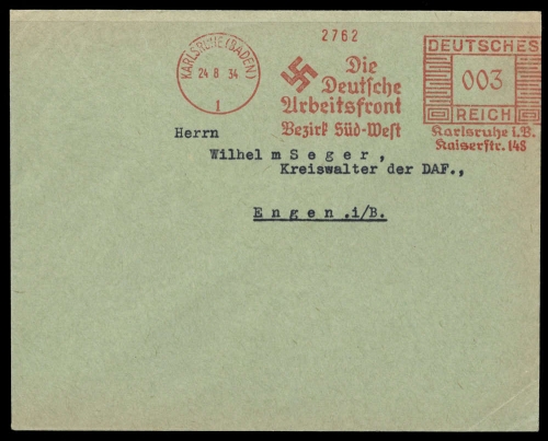 1934, Deutsches Reich, Brief