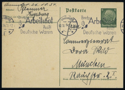 1934, Deutsches Reich, GA, Brief