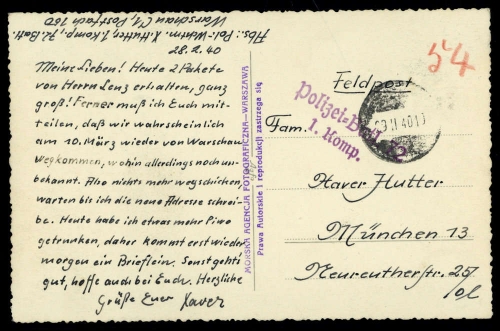 1940, Feldpost II Wk, Brief