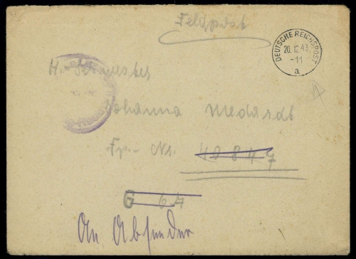 1943, Feldpost II Wk, Brief