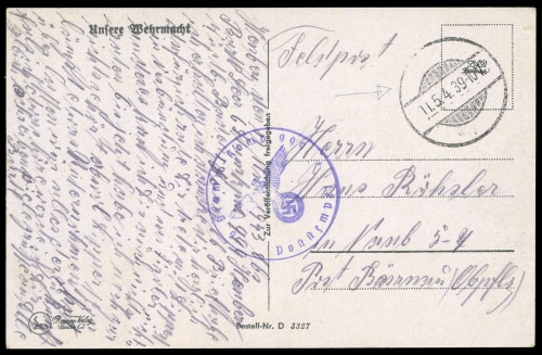 1939, Feldpost II Wk, Brief