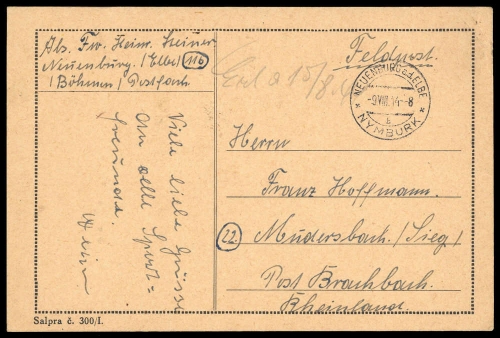 1944, Böhmen und Mähren, Brief