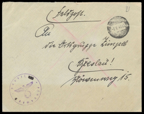 1940, Feldpost II Wk, Brief