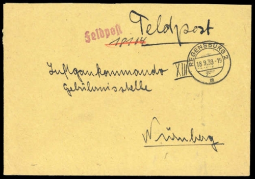 1939, Feldpost II Wk, Brief