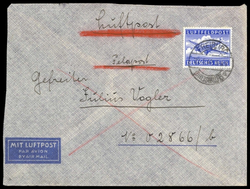 1942, Deutsche Besetzung II. WK, Feldpostmarken, 1 A, Brief