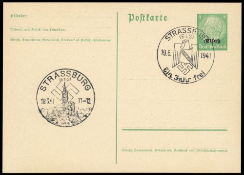 1940, Deutsche Besetzung II. WK Elsass, P 1, Brief