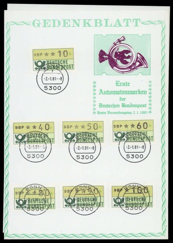 1981, Bundesrepublik Deutschland, ATM 1 (14), FDC