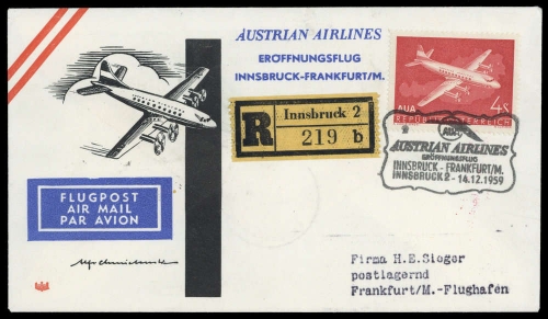 1959, Österreich, 1041 u.a., Brief