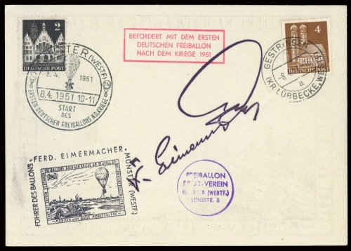 1951, Bundesrepublik Deutschland, 73wg + 74wg, Brief