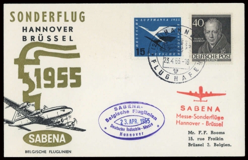 1955, Bundesrepublik Deutschland, 100 u.a., Brief
