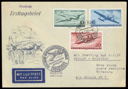 1956, DDR, 513-515, Brief