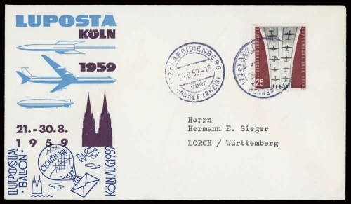 1959, Bundesrepublik Deutschland, 188, Brief