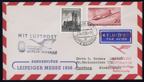 1956, DDR, 491 + 515, Brief