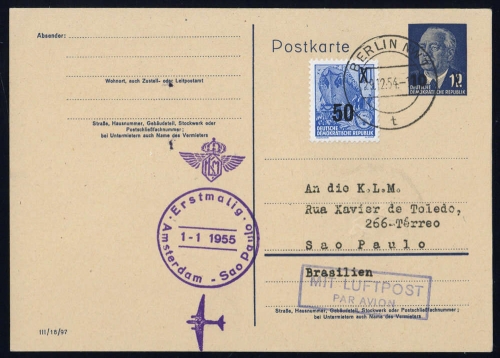 1954, DDR, P62 u.a., Brief