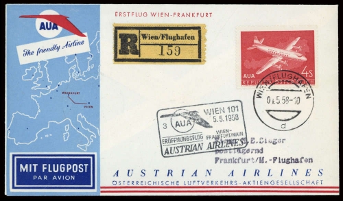 1958, Österreich, 1041 + 905, Brief