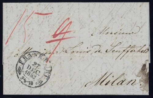 Altdeutschland Thurn und Taxis, (1852), Brief