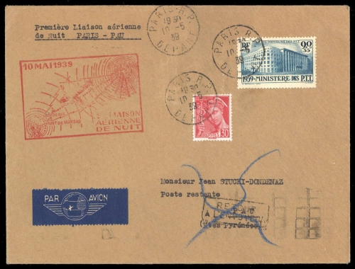 1939, Frankreich, 381 + 442, Brief