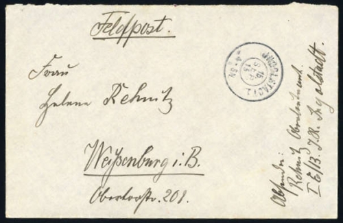 1915, Feldpost I. Wk, Brief