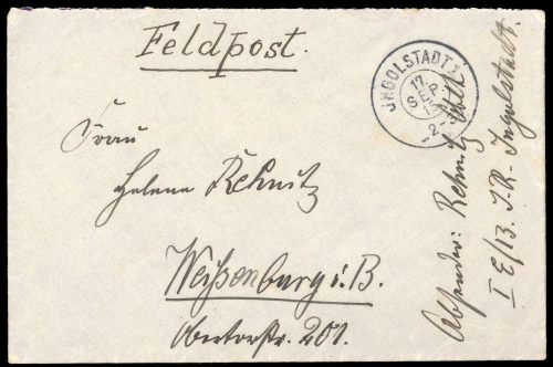 1915, Feldpost I. Wk, Brief