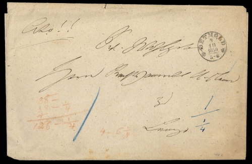 1859, Altdeutschland Thurn und Taxis, Brief