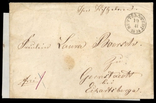 1854, Altdeutschland Thurn und Taxis, Brief