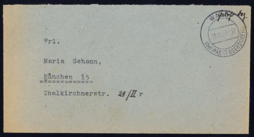 1945, Gebühr bezahlt, Belege 45-48, Notmaßnahmen, Brief