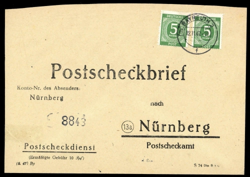 1946, Gemeinschaftsausgaben, 915 (2) Var, Brief