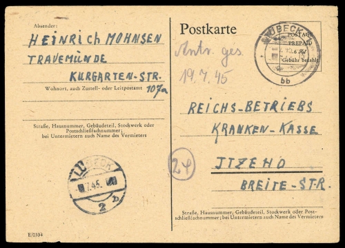 1945, Bizone, P698I, Brief