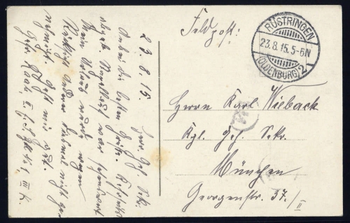 1915, Feldpost I. Wk, Brief