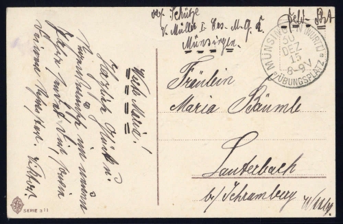 1915, Feldpost I. Wk, Brief